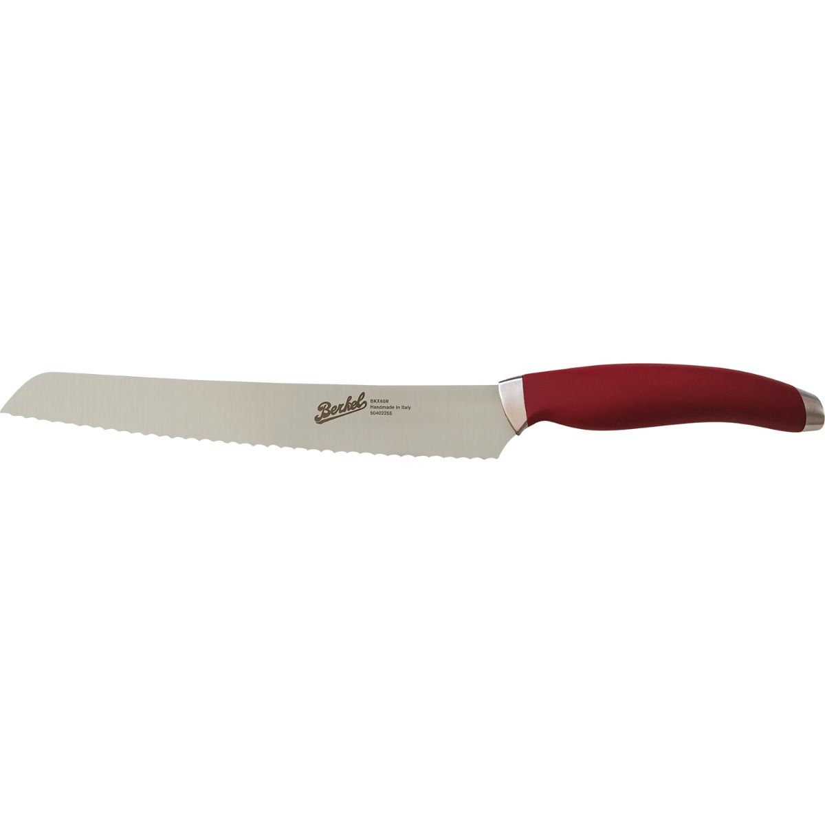 Coltello Pane 22 cm Berkel Teknica Acciaio Inox Manico Resina Rossa